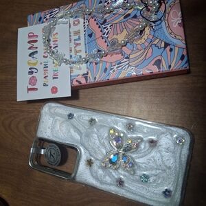 Samsung White and Silver Butterfly Phone Case For Samsung A16